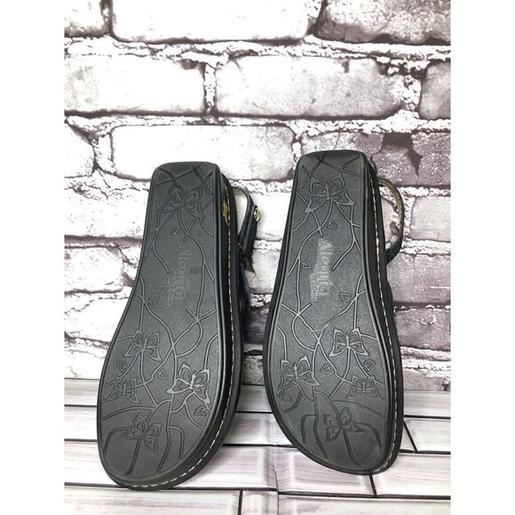 Alegria VER-582 Black Multicolor Shimmer Strap Wedge Sandals Women Sz 37EU/6.5US - Picture 13 of 16